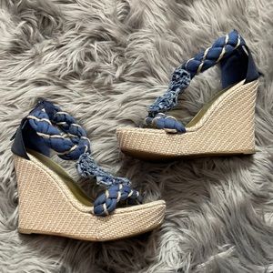 Denim wedges